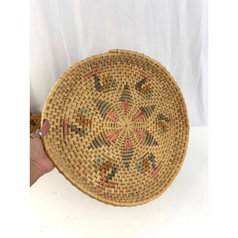 Vintage Southwestern Hand Woven Coil Basket Bowl‎ Native Style Wall Decor 16